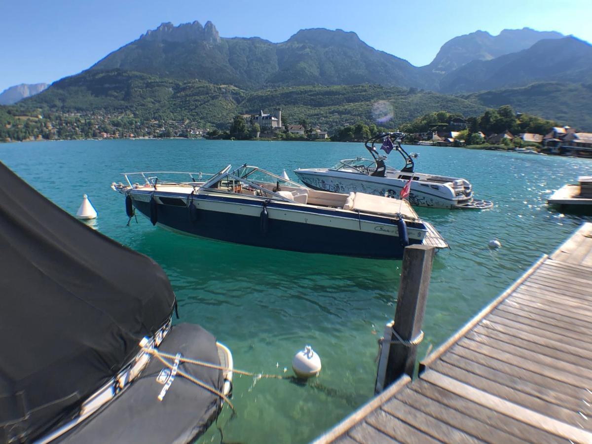 Logement Atypique Avec Vue Unique Panoramique Sur Le Lac D'Annecy, Dans Une Residence Avec Plage Et Ponton Privee Sur La Commune De Дюeн Екстериор снимка